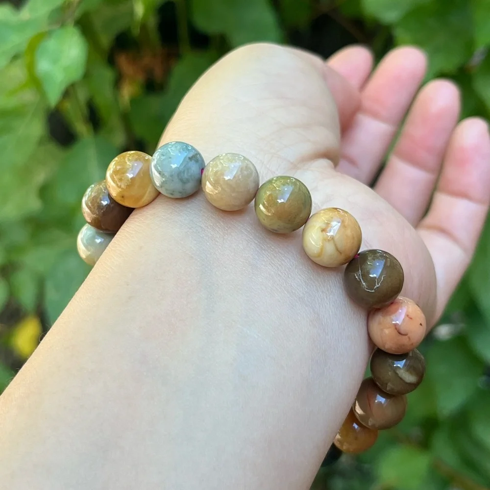 10mm stretchable multicolor‎ brown Alashan bracelet